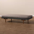 Twin Two Marit Tone Lettino da Giorno Imbottito in Legno Grigio/Noce - Baxton Studio: Senza Letto Estraibile, Design Salvaspazio