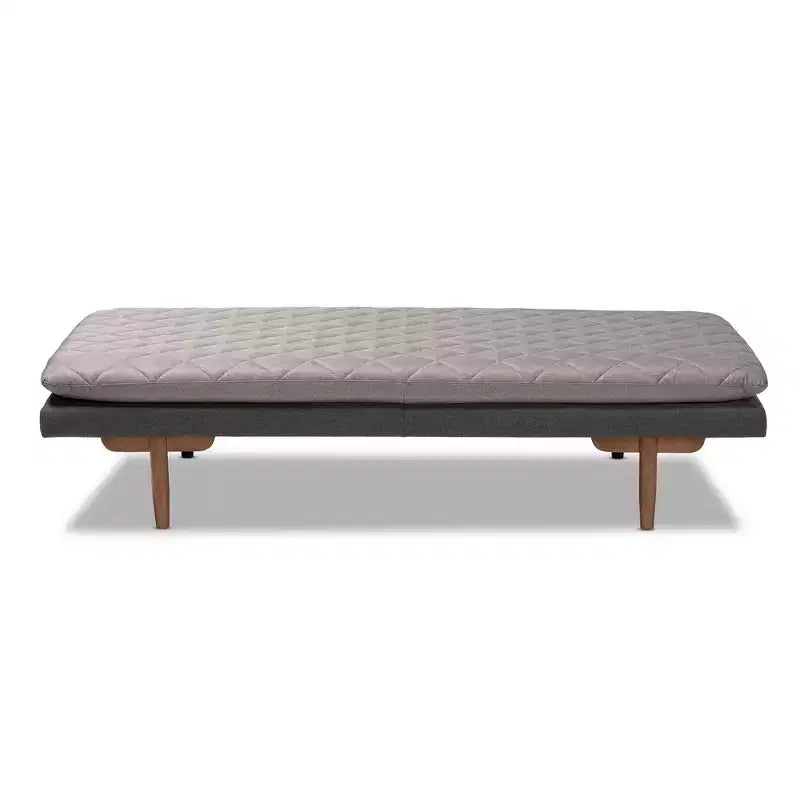 Twin Two Marit Tone Lettino da Giorno Imbottito in Legno Grigio/Noce - Baxton Studio: Senza Letto Estraibile, Design Salvaspazio