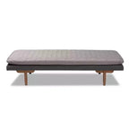 Twin Two Marit Tone Lettino da Giorno Imbottito in Legno Grigio/Noce - Baxton Studio: Senza Letto Estraibile, Design Salvaspazio