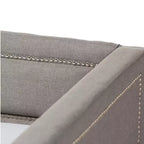 Baxton Studio Twin Raymond Divano letto moderno e contemporaneo in tessuto con borchie e letto estraibile per ospiti grigio: struttura in legno di gomma