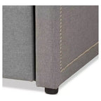 Baxton Studio Twin Raymond Divano letto moderno e contemporaneo in tessuto con borchie e letto estraibile per ospiti grigio: struttura in legno di gomma
