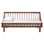 Divano letto Baxton Studio Helio in legno con struttura a giorno, marrone noce