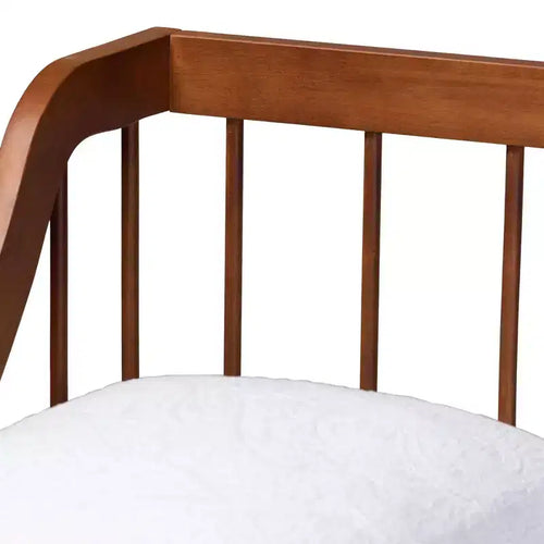 Divano letto Baxton Studio Helio in legno con struttura a giorno, marrone noce