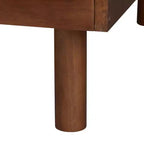 Divano letto Baxton Studio Helio in legno con struttura a giorno, marrone noce