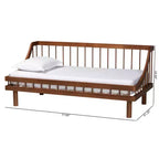 Divano letto Baxton Studio Helio in legno con struttura a giorno, marrone noce