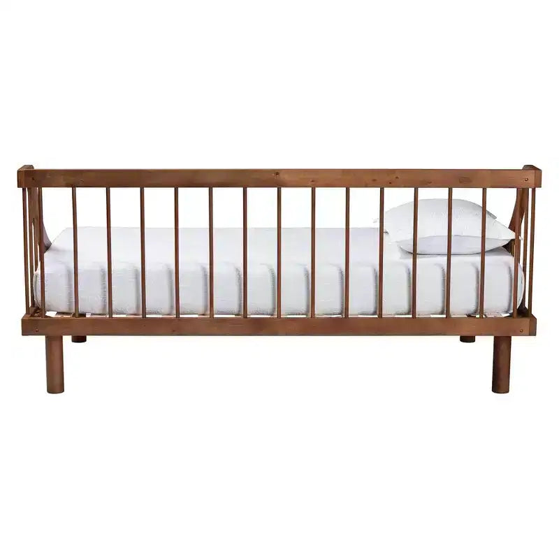 Divano letto Baxton Studio Helio in legno con struttura a giorno, marrone noce