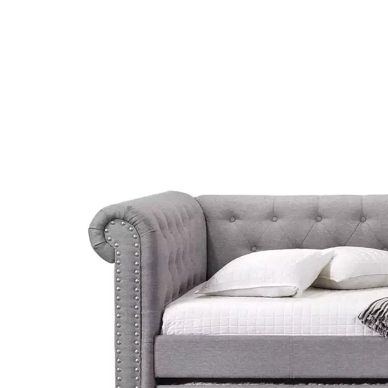Divano Letto Full DayBed Justice in Tessuto Grigio Fumo - Acme Furniture