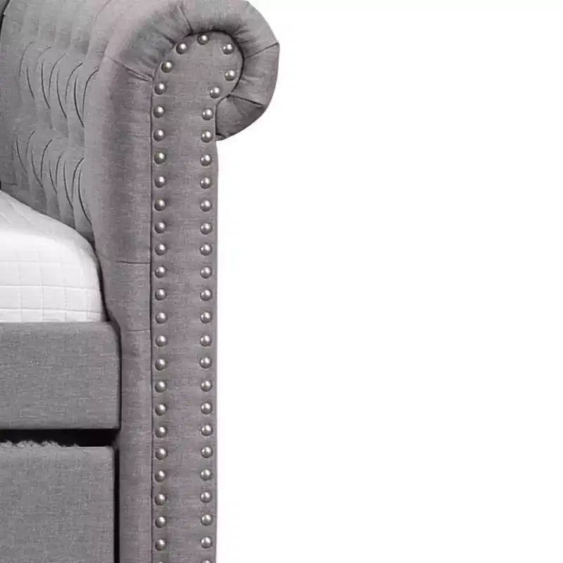 Divano Letto Full DayBed Justice in Tessuto Grigio Fumo - Acme Furniture