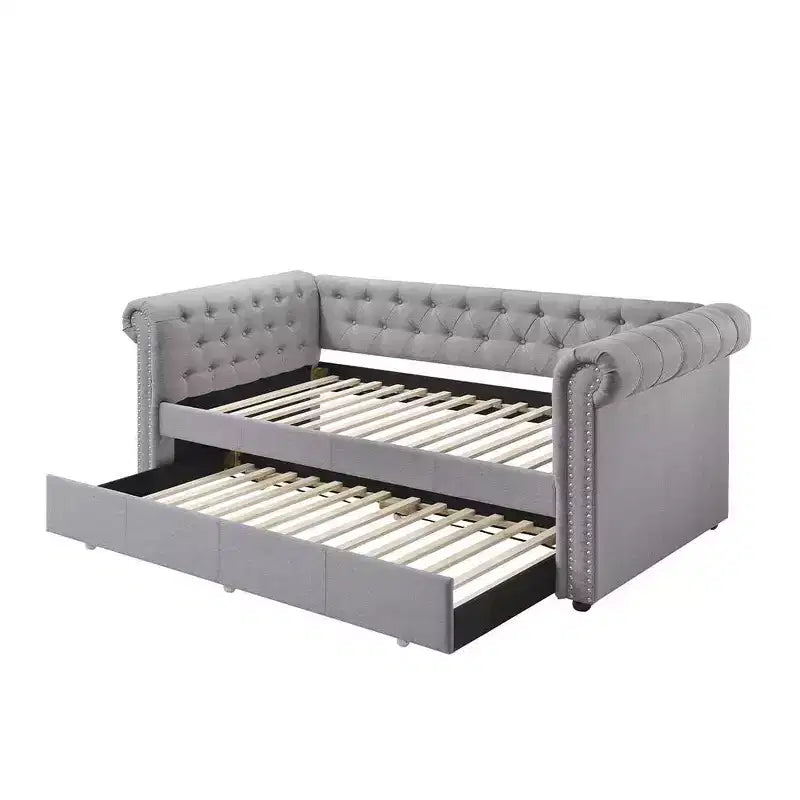 Divano Letto Full DayBed Justice in Tessuto Grigio Fumo - Acme Furniture