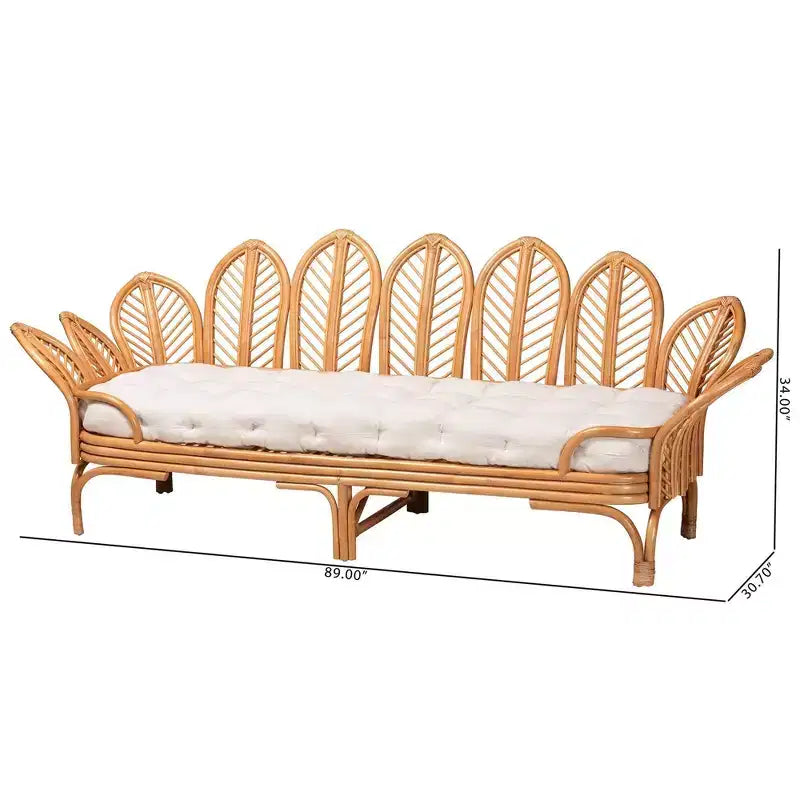 bali & pari Divanetto in rattan Twin Loften miele chiaro