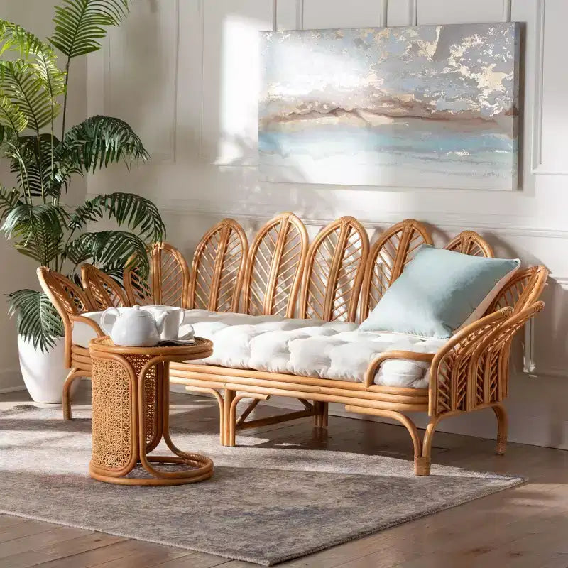 bali & pari Divanetto in rattan Twin Loften miele chiaro