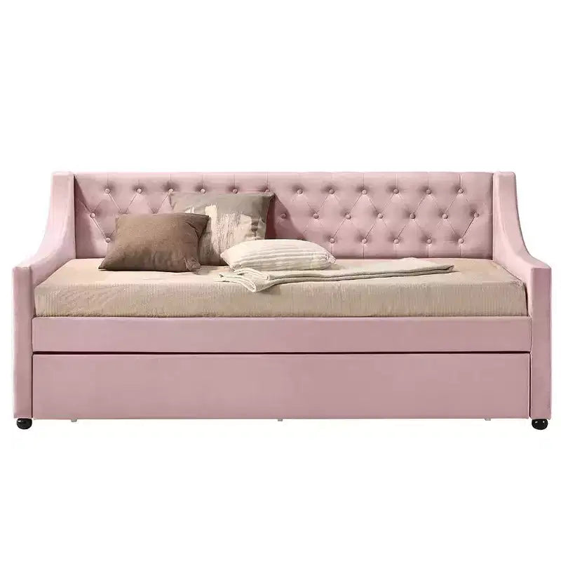 Letto Lianna Acme Furniture in velluto rosa una piazza e mezzo/due piazze