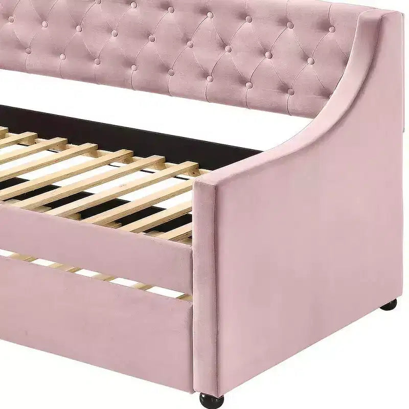 Letto Lianna Acme Furniture in velluto rosa una piazza e mezzo/due piazze