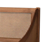 Divano letto Ogden in legno e rattan sintetico con gambe tornite - Baxton Studio: metà secolo, non richiede rete a molle