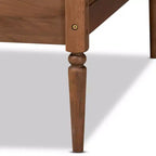 Divano letto Ogden in legno e rattan sintetico con gambe tornite - Baxton Studio: metà secolo, non richiede rete a molle