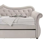 Acme Furniture Letto Adkins una Piazza e Mezza in Velluto Beige