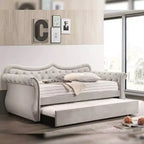 Acme Furniture Letto Adkins una Piazza e Mezza in Velluto Beige