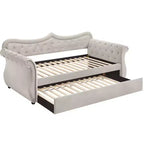 Acme Furniture Letto Adkins una Piazza e Mezza in Velluto Beige