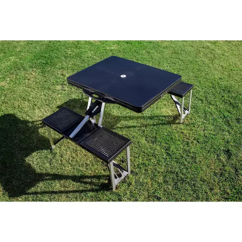 Tavolo da pranzo portatile rettangolare Oniva con sedute - Nero