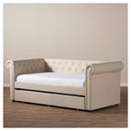 Divano Letto Estraibile Moderno in Tessuto Mabelle - Baxton Studio
