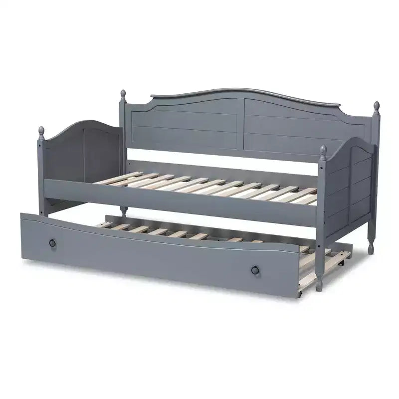 Lettino a giorno Mara Wood con rotelle gemelle - Baxton Studio