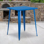 Tavolo Alto da Bar Quadrato in Metallo per Interni ed Esterni Flash Furniture di Qualità Commerciale da 80 cm