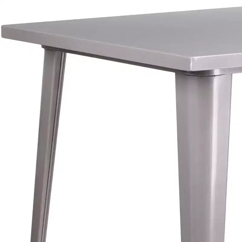 Tavolo Alto da Bar Quadrato in Metallo per Interni ed Esterni Flash Furniture di Qualità Commerciale da 80 cm