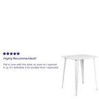 Tavolo Alto da Bar Quadrato in Metallo per Interni ed Esterni Flash Furniture di Qualità Commerciale da 80 cm