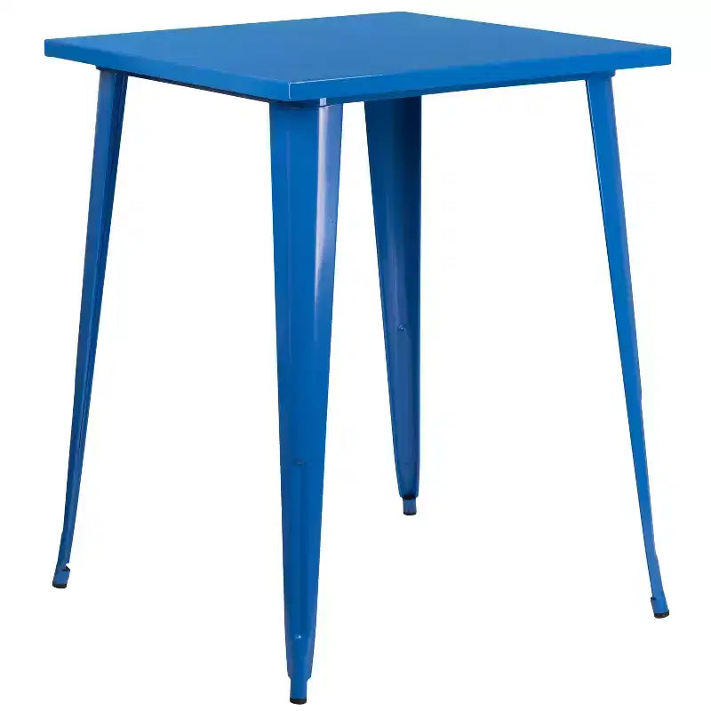 Tavolo Alto da Bar Quadrato in Metallo per Interni ed Esterni Flash Furniture di Qualità Commerciale da 80 cm