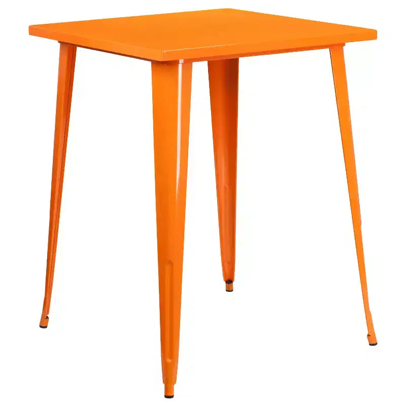 Tavolo Alto da Bar Quadrato in Metallo per Interni ed Esterni Flash Furniture di Qualità Commerciale da 80 cm