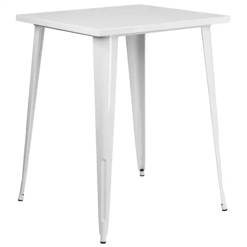 Tavolo Alto da Bar Quadrato in Metallo per Interni ed Esterni Flash Furniture di Qualità Commerciale da 80 cm
