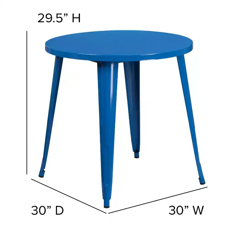 Flash Furniture Tavolo Tondo in Metallo da 30 per Interni ed Esterni per Uso Commerciale