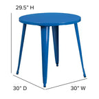 Flash Furniture Tavolo Tondo in Metallo da 30 per Interni ed Esterni per Uso Commerciale