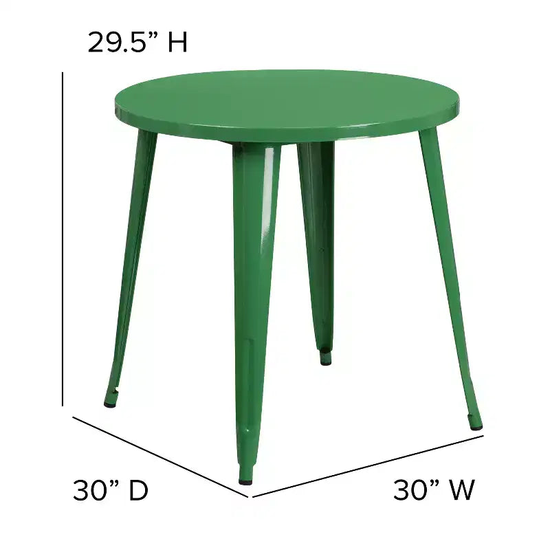 Flash Furniture Tavolo Tondo in Metallo da 30 per Interni ed Esterni per Uso Commerciale
