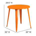 Flash Furniture Tavolo Tondo in Metallo da 30 per Interni ed Esterni per Uso Commerciale