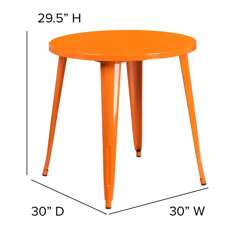 Flash Furniture Tavolo Tondo in Metallo da 30 per Interni ed Esterni per Uso Commerciale