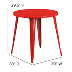 Flash Furniture Tavolo Tondo in Metallo da 30 per Interni ed Esterni per Uso Commerciale