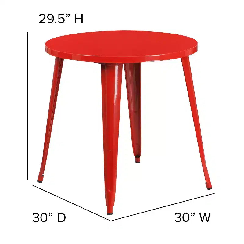 Flash Furniture Tavolo Tondo in Metallo da 30 per Interni ed Esterni per Uso Commerciale
