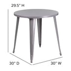 Flash Furniture Tavolo Tondo in Metallo da 30 per Interni ed Esterni per Uso Commerciale