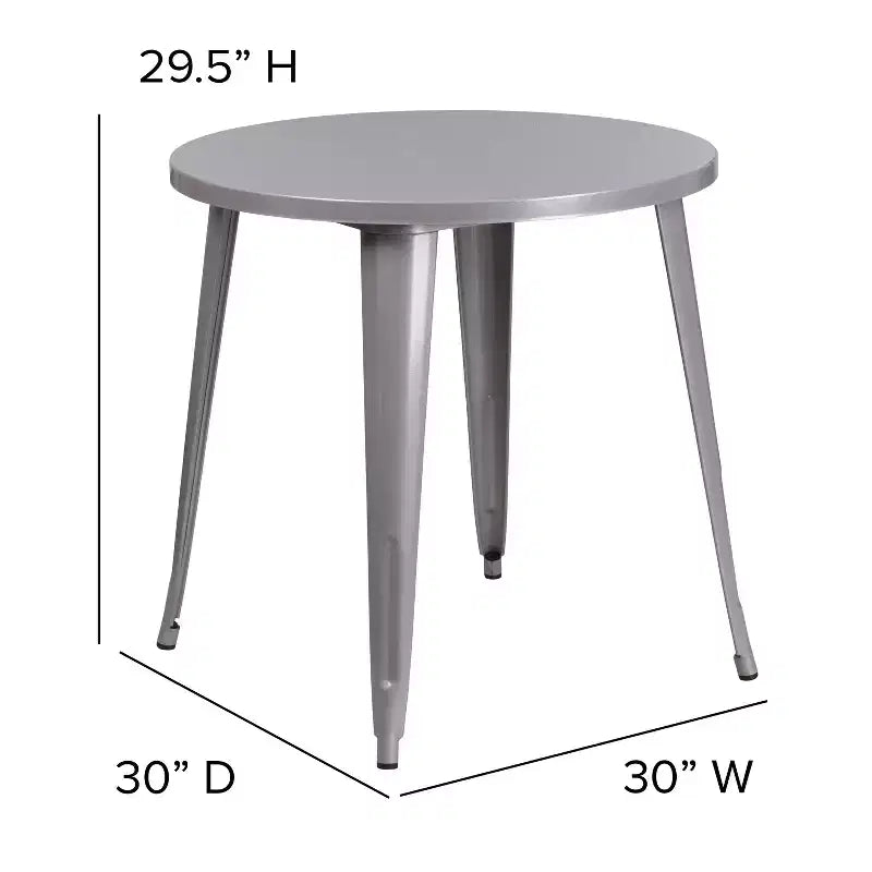 Flash Furniture Tavolo Tondo in Metallo da 30 per Interni ed Esterni per Uso Commerciale