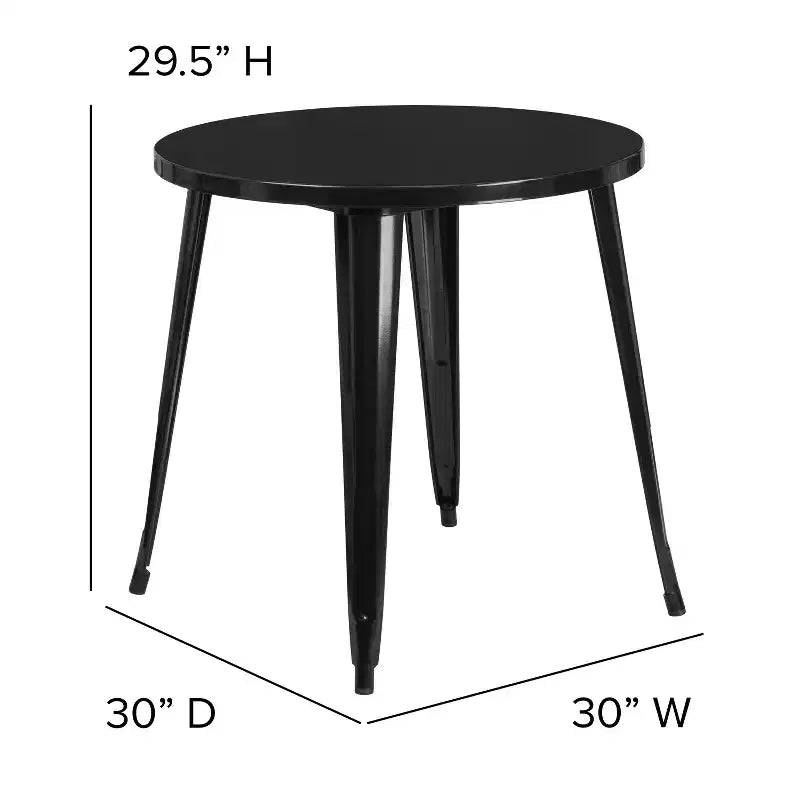 Flash Furniture Tavolo Tondo in Metallo da 30 per Interni ed Esterni per Uso Commerciale