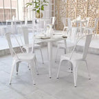Flash Furniture Tavolo Tondo in Metallo da 30 per Interni ed Esterni per Uso Commerciale