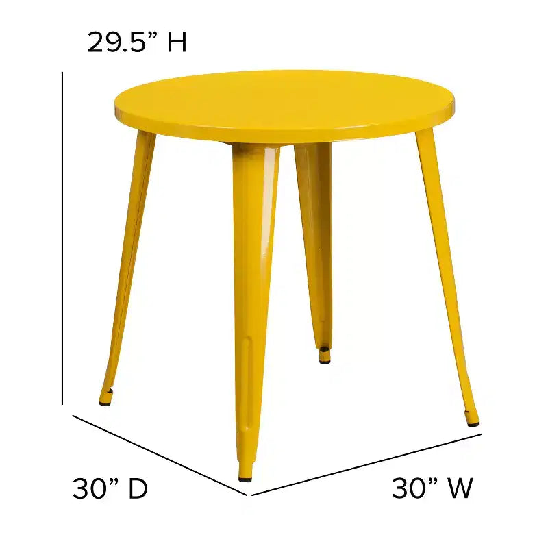 Flash Furniture Tavolo Tondo in Metallo da 30 per Interni ed Esterni per Uso Commerciale