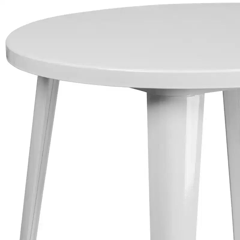 Flash Furniture Tavolo Tondo in Metallo da 30 per Interni ed Esterni per Uso Commerciale