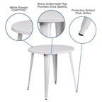 Flash Furniture Tavolo Tondo in Metallo da 30 per Interni ed Esterni per Uso Commerciale
