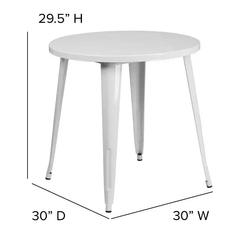 Flash Furniture Tavolo Tondo in Metallo da 30 per Interni ed Esterni per Uso Commerciale