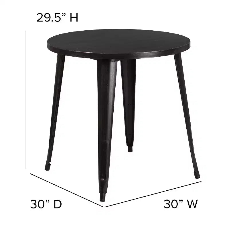 Flash Furniture Tavolo Tondo in Metallo da 30 per Interni ed Esterni per Uso Commerciale