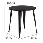 Flash Furniture Tavolo Tondo in Metallo da 30 per Interni ed Esterni per Uso Commerciale