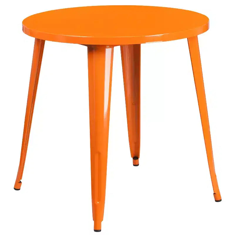 Flash Furniture Tavolo Tondo in Metallo da 30 per Interni ed Esterni per Uso Commerciale