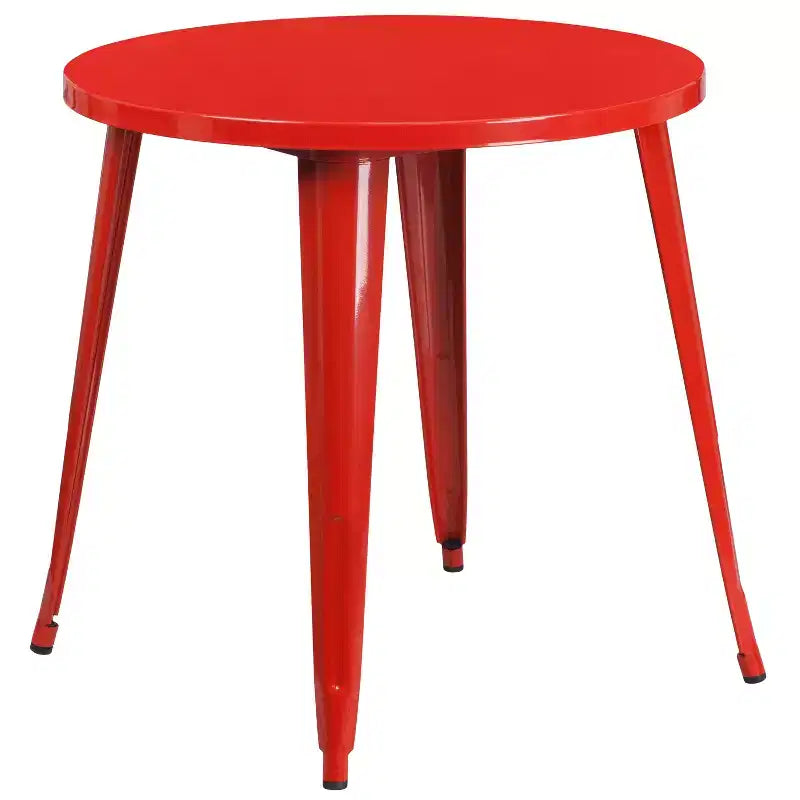 Flash Furniture Tavolo Tondo in Metallo da 30 per Interni ed Esterni per Uso Commerciale
